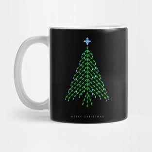 Merry Christmas with elegant blue and green crystal Christmas Tree Mug